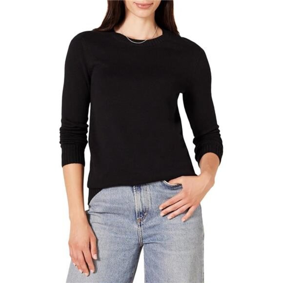 Womens Cotton Crewneck Sweater Long Sleeve Pullover Soft Lightweight Plus Size - Picture 7 of 7